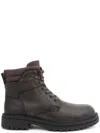 La Conte Rugged Leather Ankle Boots With Side Zipper In Brown
