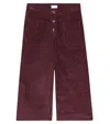 La Coqueta Alma Cotton Corduroy Pants In Burgundy