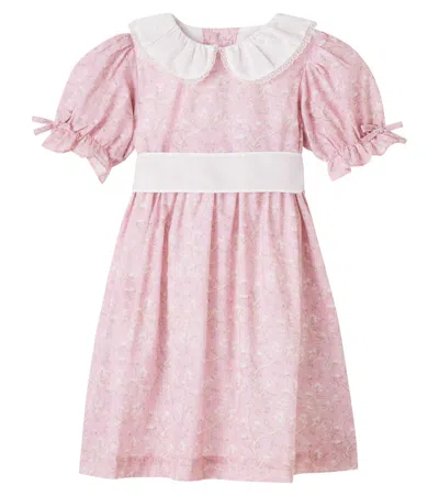 La Coqueta Kids' Amara Floral Cotton Dress In Pink