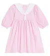 La Coqueta Amelia Embroidered Cotton-blend Dress In Pink