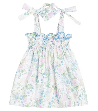 La Coqueta Kids' Ana Floral Cotton Top In Ivory Floral