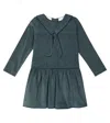 La Coqueta Aranda Cotton Corduroy Dress In Blue
