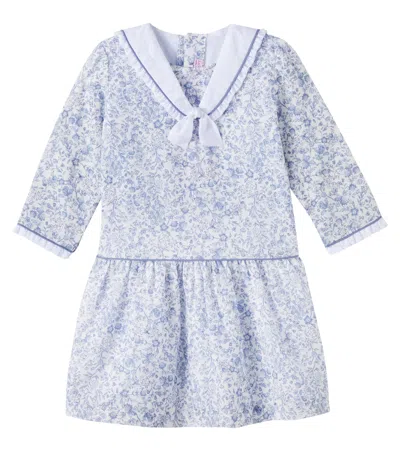 La Coqueta Kids' Aranda Cotton Dress In Blue