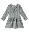 La Coqueta Aranda Tartan Dress In Blue