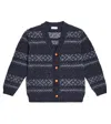 La Coqueta Axel Fair Isle Wool-blend Cardigan In Blue