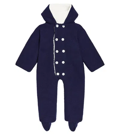 La Coqueta Baby Alejo Wool Onesie In Blue