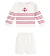La Coqueta Baby Set Ancla Aus Pullover Und Shorts In Weiss