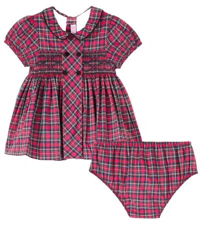 La Coqueta Baby Arcadia Dress And Bloomers Set In Red