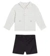 La Coqueta Baby Arlo Cotton Shirt And Shorts Set In Multicoloured