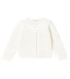 La Coqueta Baby Baena Wool Cardigan In White
