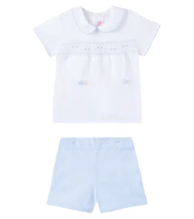 La Coqueta Baby Carlina Embroidered Top And Shorts Set In Black