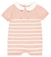 La Coqueta Baby Clavel Cotton Playsuit In Pink Stripe
