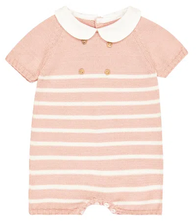 La Coqueta Baby Clavel Cotton Playsuit In Pink Stripe