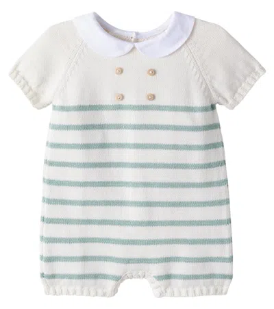 La Coqueta Baby Clavel Striped Cotton Onesie In White