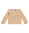 La Coqueta Baby Denia Wool Cardigan In Beige