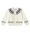 La Coqueta Baby Fair Isle Wool-blend Cardigan In White