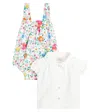 La Coqueta Baby Set Aus Body Filada Und Hemd Peonia In Multicoloured