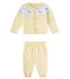 La Coqueta Baby Set Isa Aus Cardigan Und Hose In Gelb 