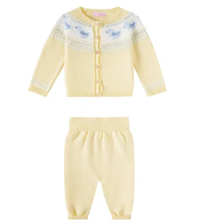 La Coqueta Baby Set Isa Aus Cardigan Und Hose In Gelb 
