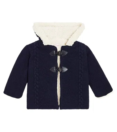 La Coqueta Baby Jimena Wool-blend Jacket In Blue
