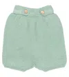 La Coqueta Baby Menta Cotton Shorts In Sage