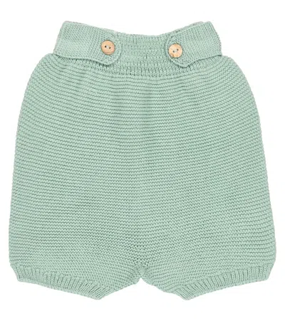 La Coqueta Baby Menta Cotton Shorts In Sage