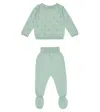 La Coqueta Baby Set Menta Aus Sweatshirt Und Hose In Green