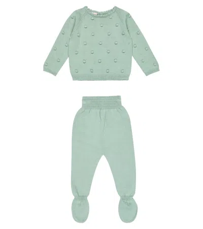 La Coqueta Baby Set Menta Aus Sweatshirt Und Hose In Green
