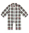La Coqueta Baby Navidad Tartan Cotton Onesie In Multicoloured