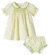 La Coqueta Baby Palma Cotton Dress And Bloomers Set In Yellow