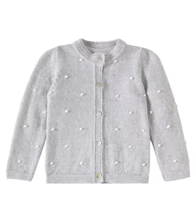 La Coqueta Baby Ramas Wool Cardigan In Grey