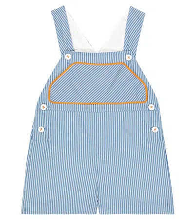 La Coqueta Baby Ringo Dungarees In Blue Stripe