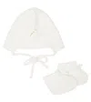 La Coqueta Baby Rixo Bonnet And Booties In Ivory