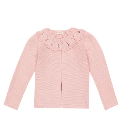La Coqueta Kids' Cardigan Baena Aus Baumwolle In Pink