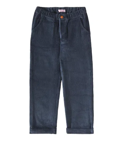 La Coqueta Kids' Benito Cotton Corduroy Pants In Blue