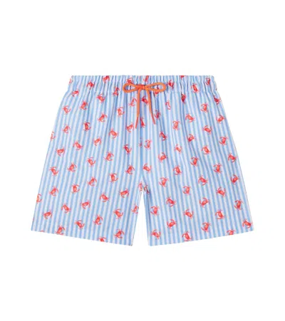 La Coqueta Kids' Bravo Printed Striped Swim Trunks In Multi