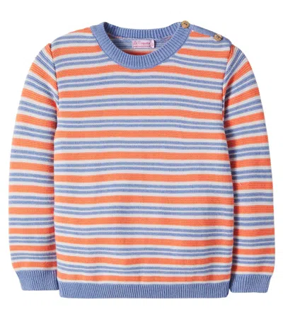 La Coqueta Kids' Bromo Striped Cotton Sweater In Blue
