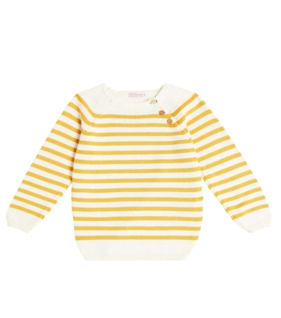 La Coqueta Kids' Campo Striped Cotton Sweater In Multicoloured