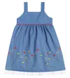 La Coqueta Clementina Embroidered Cotton Dress In Blue