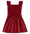 La Coqueta Cora Cotton Velvet Skirt In Red