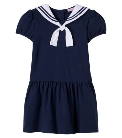 La Coqueta Kids' Cristina Tie-neck Dress In Black