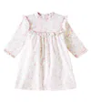 La Coqueta Cuadras Printed Ruffled Cotton Dress In Pink Bunny