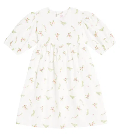 La Coqueta Kids' Dora Floral Cotton Dress In Blue Floral