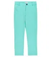 La Coqueta Elio Cotton Chinos In Turquoise