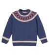 La Coqueta Fair Isle Wool-blend Sweater In Blue