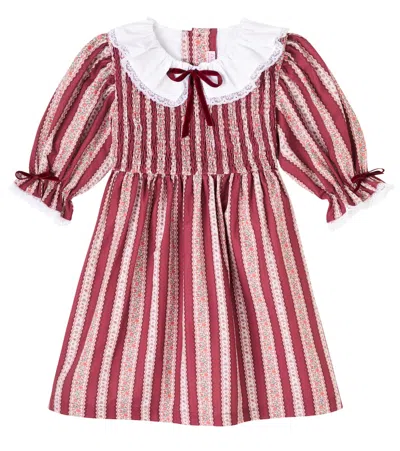 La Coqueta Kids' Festa Smocked Striped Cotton Dress In Multi