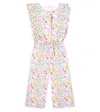 La Coqueta Floral Cotton Jumpsuit In White