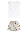 La Coqueta Set Aus Top Frida Und Shorts Adriana In Orange Floral