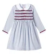 La Coqueta Garcia Ruched Cotton Dress In Blue