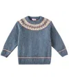 La Coqueta Goyo Fair Isle Wool-blend Sweater In Dusty Blue
